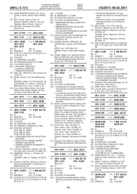 Bulletin 2011/10 - European Patent Office