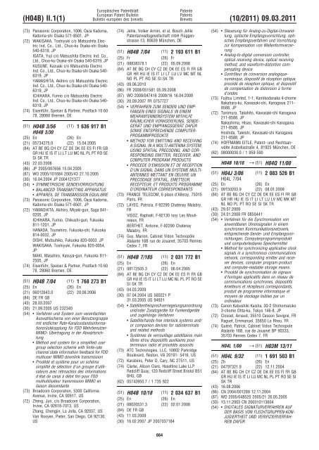 Bulletin 2011/10 - European Patent Office