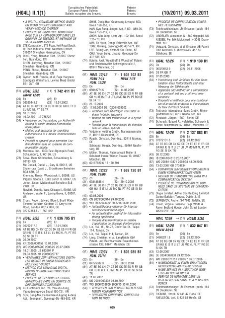 Bulletin 2011/10 - European Patent Office