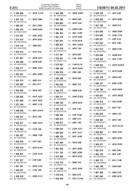 Bulletin 2011/10 - European Patent Office