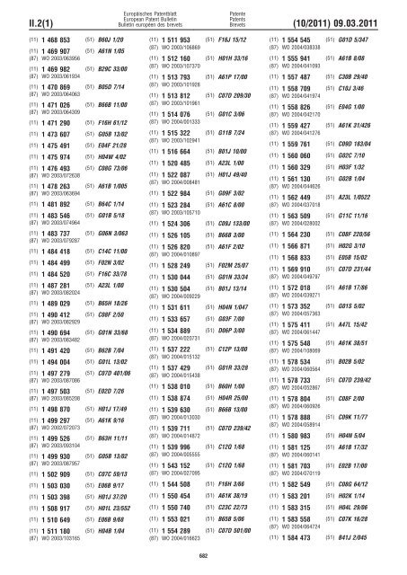 Bulletin 2011/10 - European Patent Office