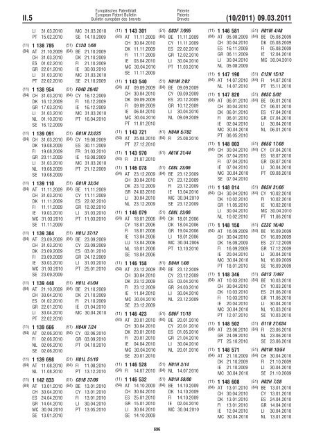 Bulletin 2011/10 - European Patent Office