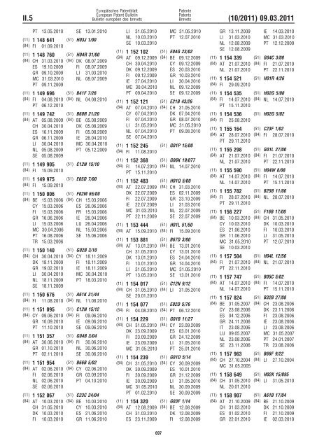 Bulletin 2011/10 - European Patent Office