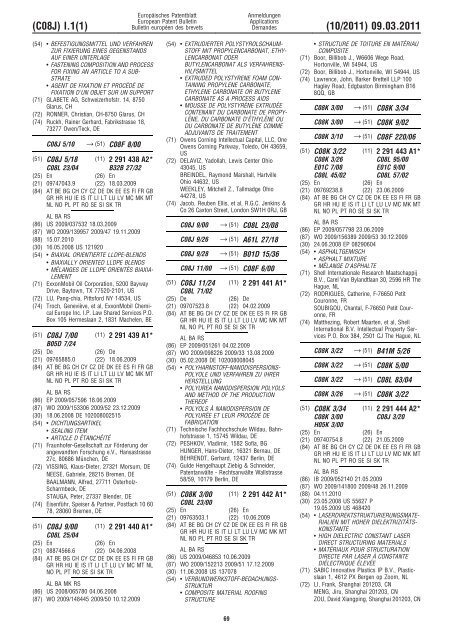 Bulletin 2011/10 - European Patent Office