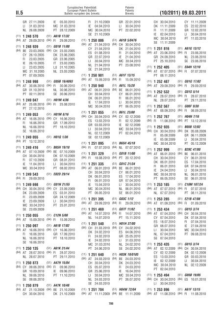 Bulletin 2011/10 - European Patent Office