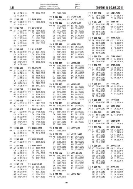 Bulletin 2011/10 - European Patent Office