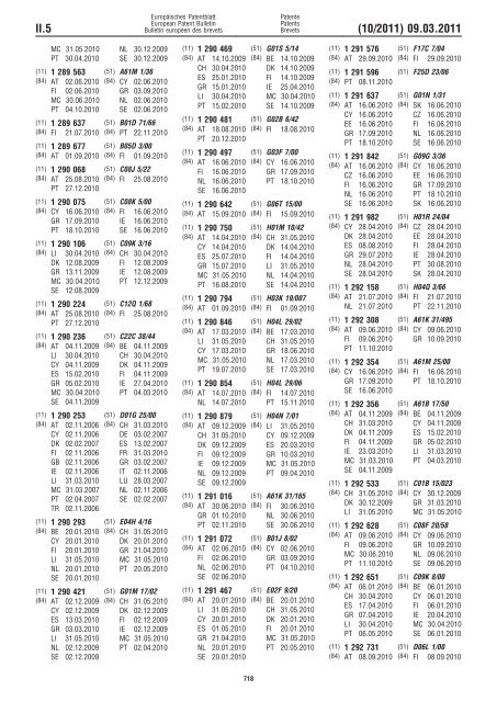 Bulletin 2011/10 - European Patent Office