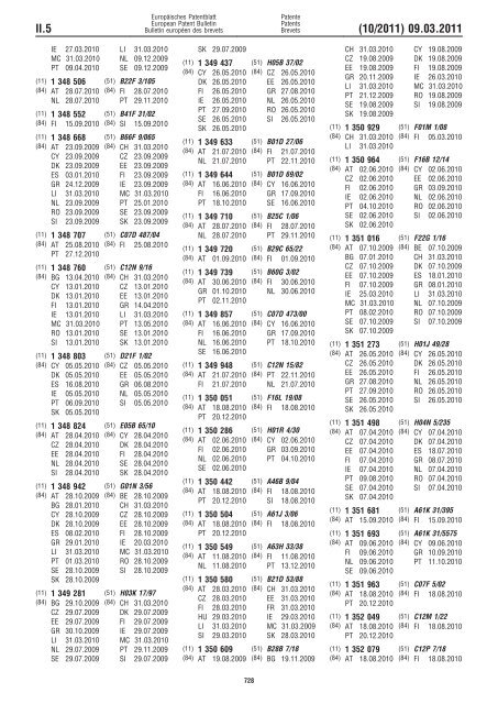 Bulletin 2011/10 - European Patent Office