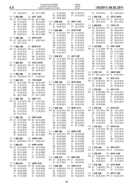 Bulletin 2011/10 - European Patent Office