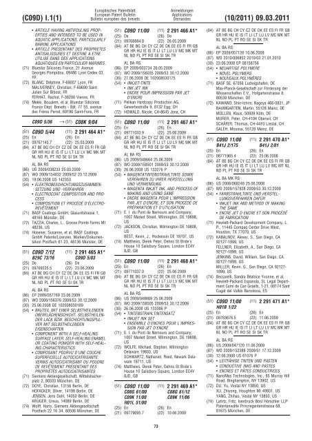 Bulletin 2011/10 - European Patent Office