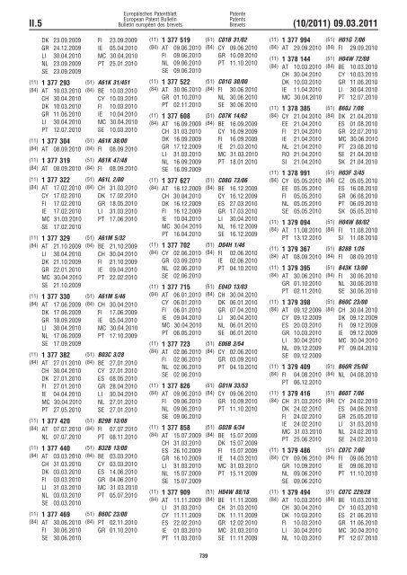 Bulletin 2011/10 - European Patent Office