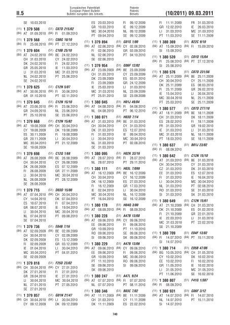 Bulletin 2011/10 - European Patent Office