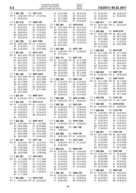 Bulletin 2011/10 - European Patent Office