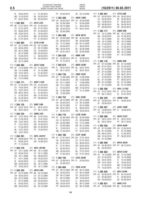 Bulletin 2011/10 - European Patent Office