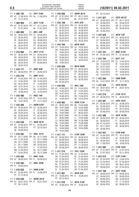 Bulletin 2011/10 - European Patent Office