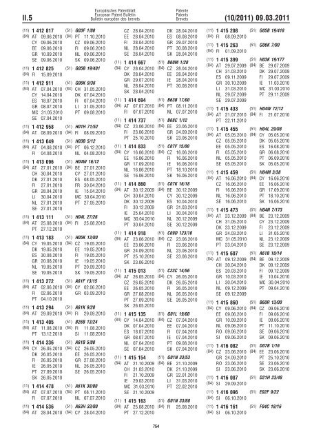 Bulletin 2011/10 - European Patent Office