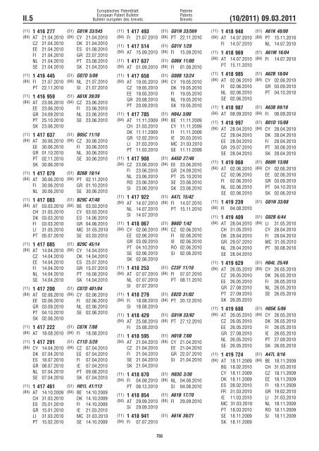 Bulletin 2011/10 - European Patent Office