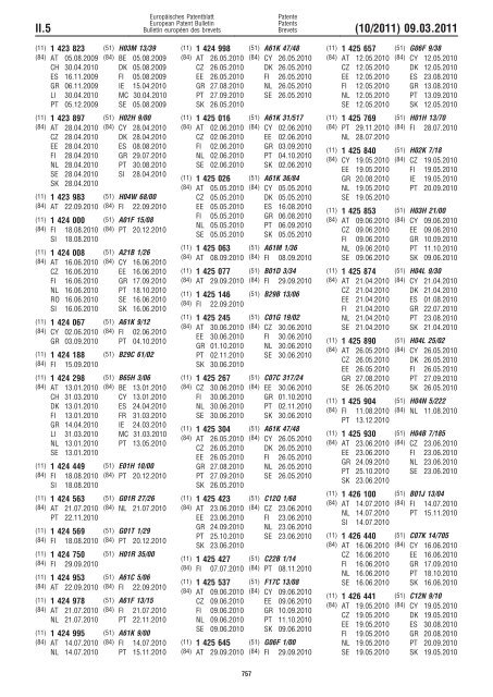 Bulletin 2011/10 - European Patent Office