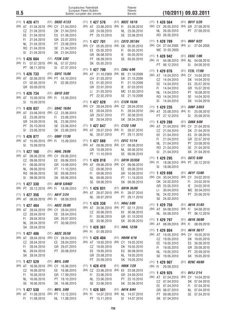 Bulletin 2011/10 - European Patent Office