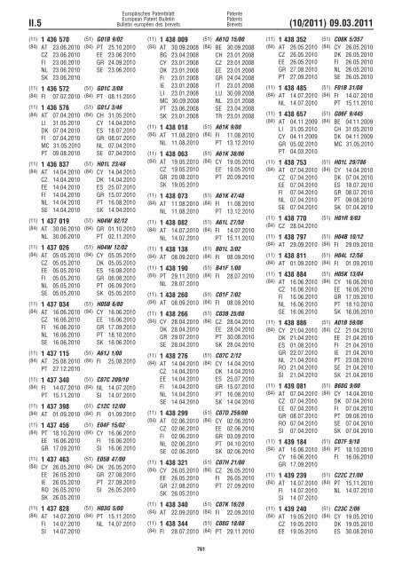 Bulletin 2011/10 - European Patent Office