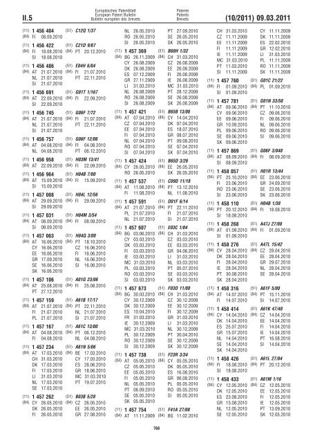 Bulletin 2011/10 - European Patent Office