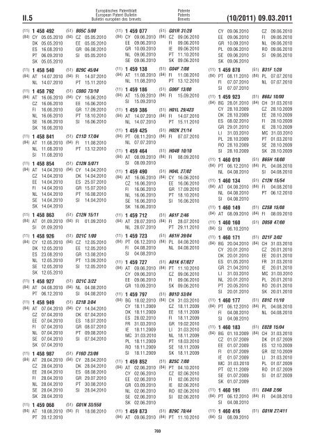 Bulletin 2011/10 - European Patent Office