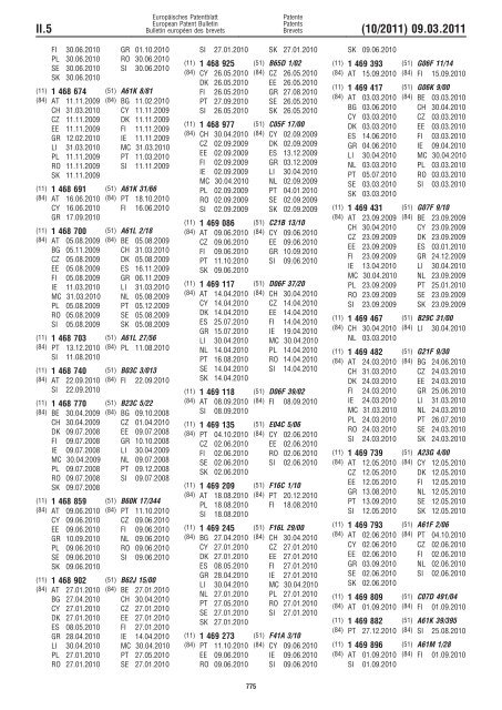 Bulletin 2011/10 - European Patent Office