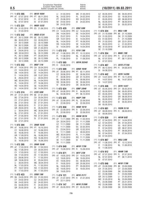 Bulletin 2011/10 - European Patent Office