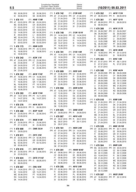 Bulletin 2011/10 - European Patent Office