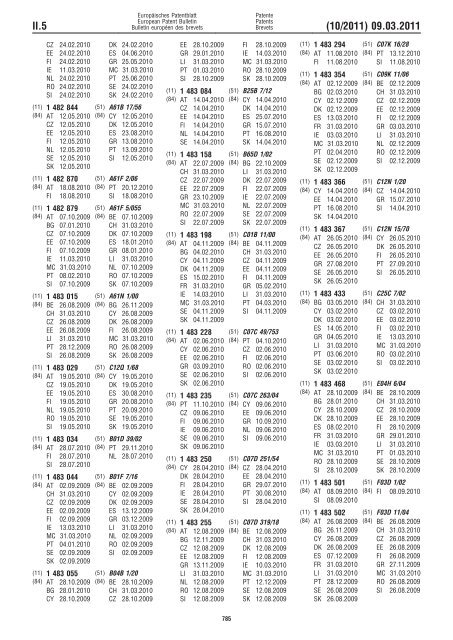 Bulletin 2011/10 - European Patent Office