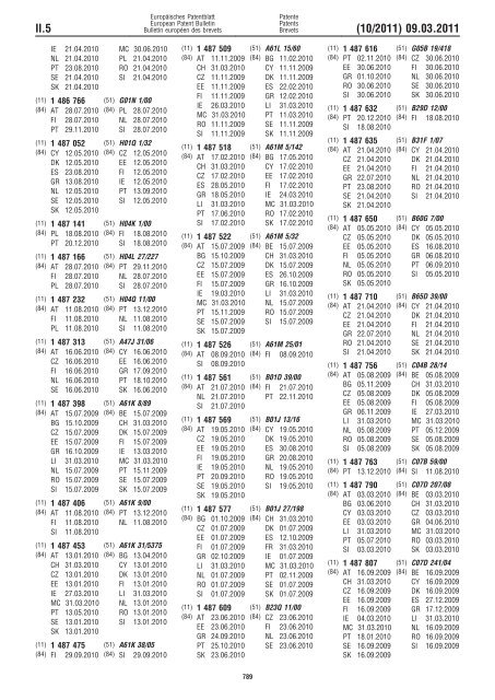 Bulletin 2011/10 - European Patent Office