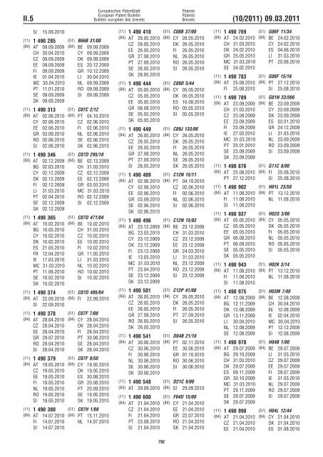 Bulletin 2011/10 - European Patent Office