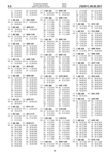 Bulletin 2011/10 - European Patent Office