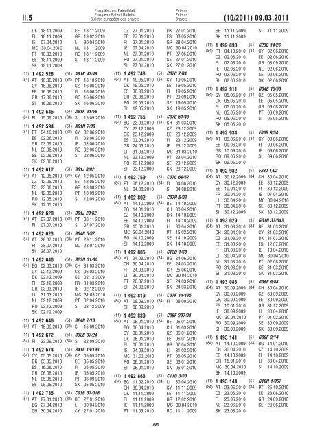 Bulletin 2011/10 - European Patent Office