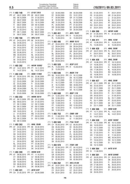 Bulletin 2011/10 - European Patent Office