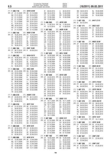 Bulletin 2011/10 - European Patent Office