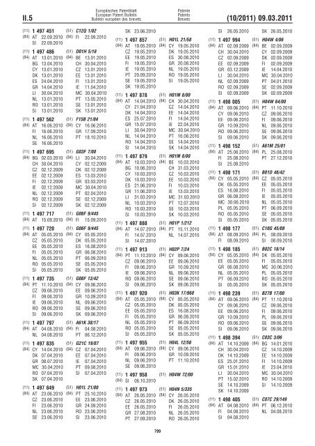 Bulletin 2011/10 - European Patent Office