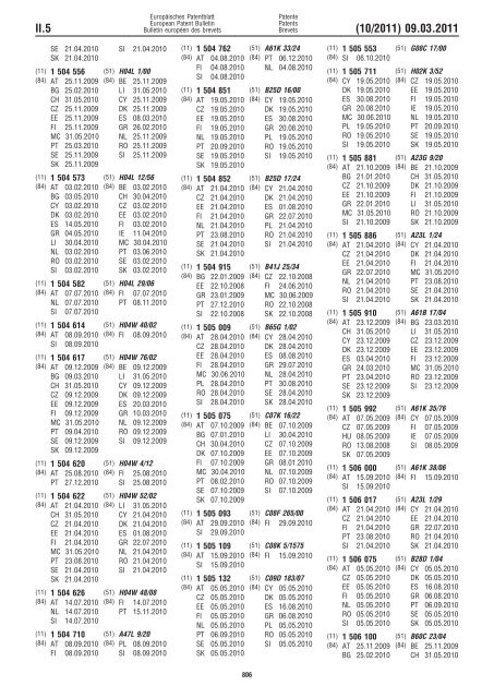 Bulletin 2011/10 - European Patent Office