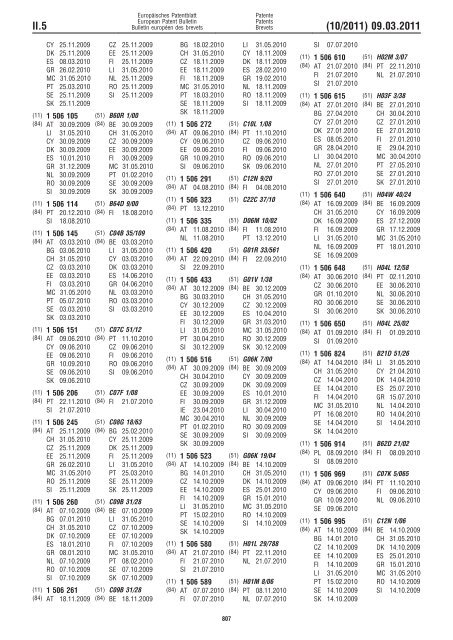 Bulletin 2011/10 - European Patent Office