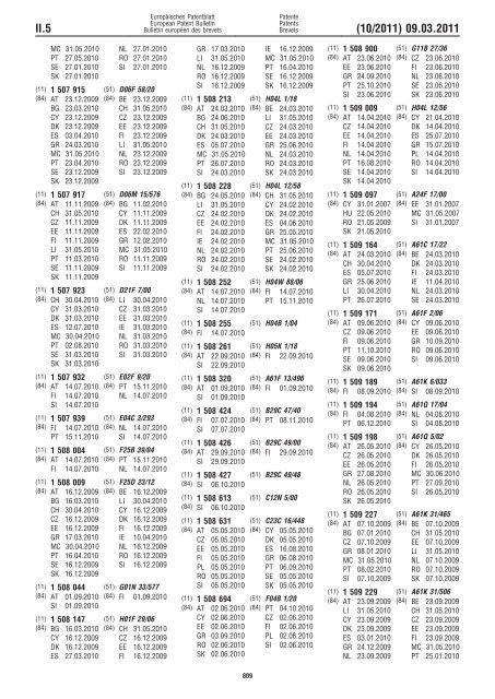 Bulletin 2011/10 - European Patent Office