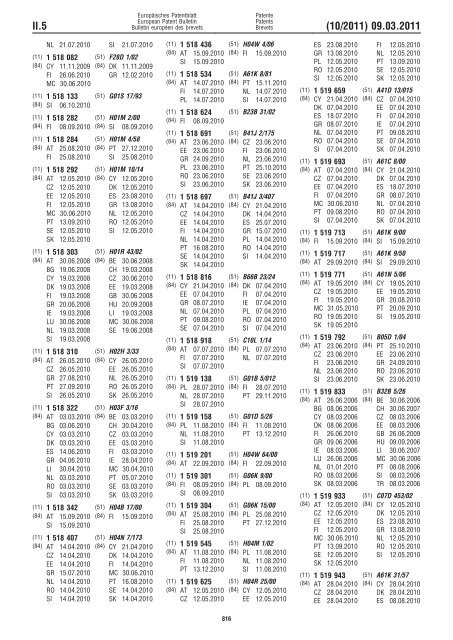 Bulletin 2011/10 - European Patent Office