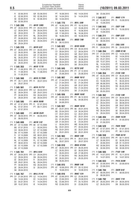 Bulletin 2011/10 - European Patent Office