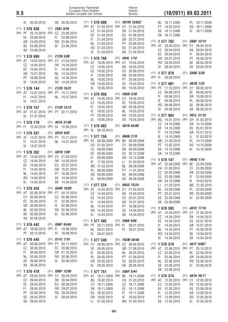 Bulletin 2011/10 - European Patent Office