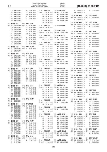 Bulletin 2011/10 - European Patent Office