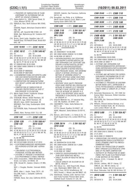 Bulletin 2011/10 - European Patent Office