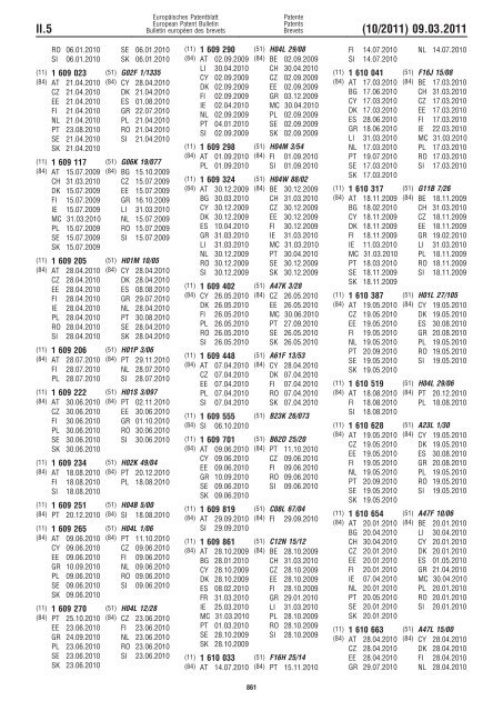 Bulletin 2011/10 - European Patent Office