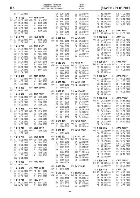 Bulletin 2011/10 - European Patent Office