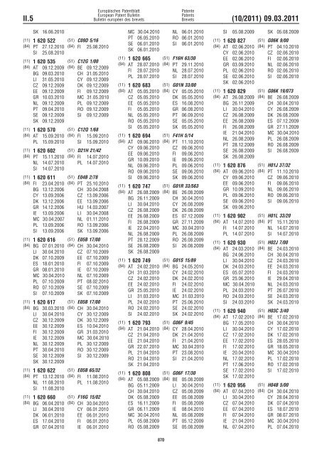 Bulletin 2011/10 - European Patent Office