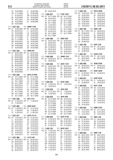 Bulletin 2011/10 - European Patent Office