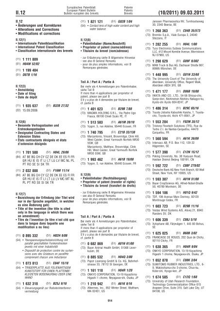 Bulletin 2011/10 - European Patent Office